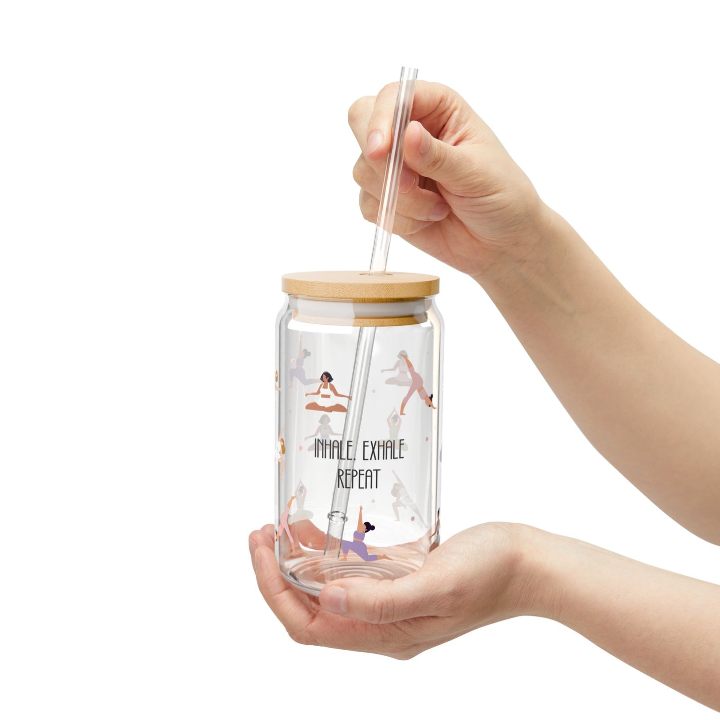 Inhale, Exhale, Repeat Glass Cup