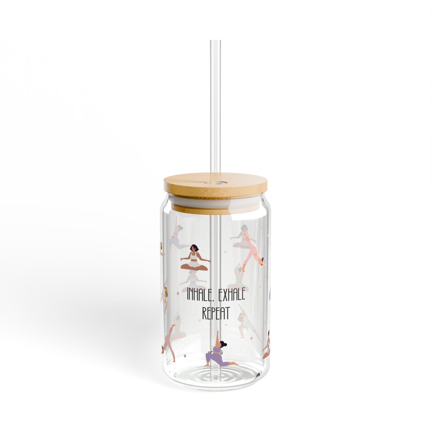 Inhale, Exhale, Repeat Glass Cup